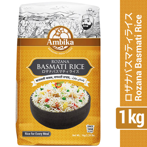 (Ambika) Rozana Basmati Rice 1kg Indian rice, Long grain rice