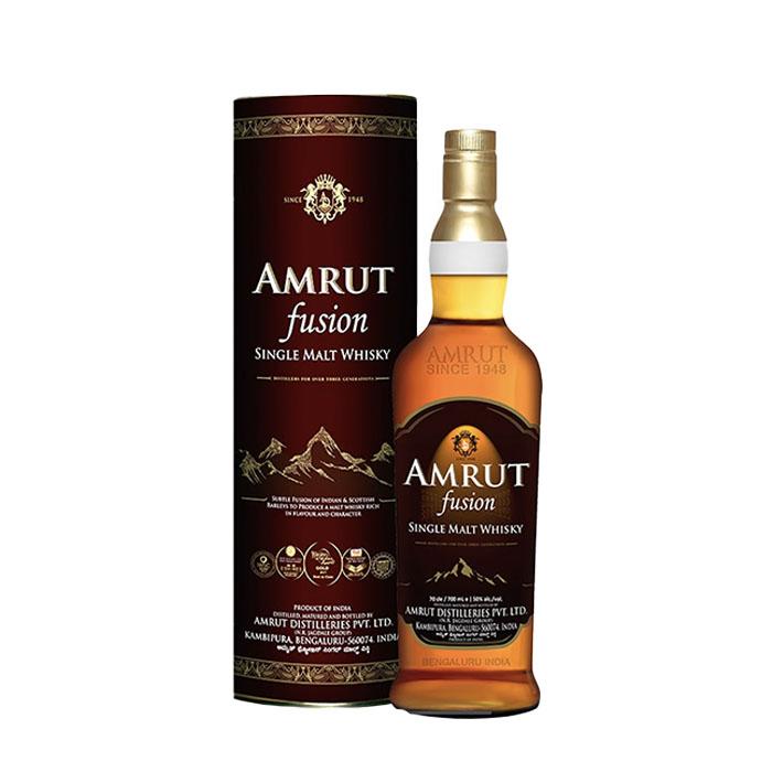 【アムルット】フュージョン シングルモルト ウイスキー700ml (ブラウンボックス)  インドのお酒　インドウイスキー